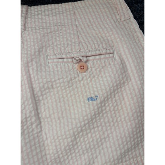 Vineyard Vines‎ Pink Seersucker Whale Embroidered Shorts Womens Size 6 - Picture 4 of 6